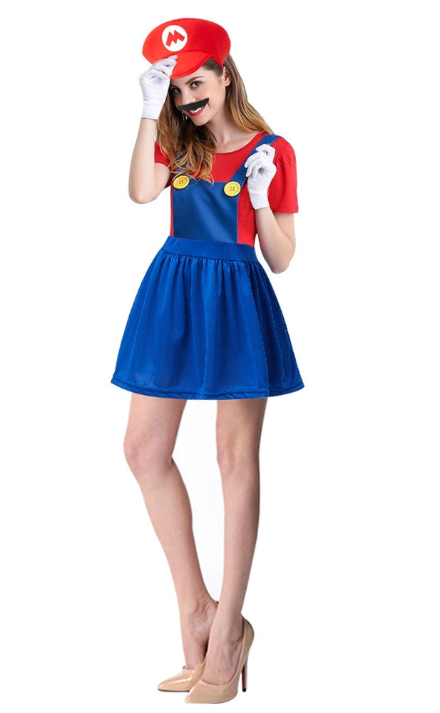 Ladies Plumber Character Costume Dress
