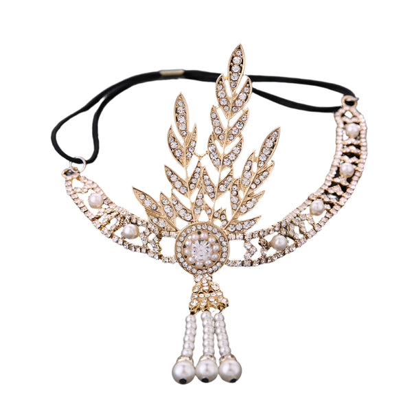 Gold 1920s Great Gatsby Flapper Headpiece Set