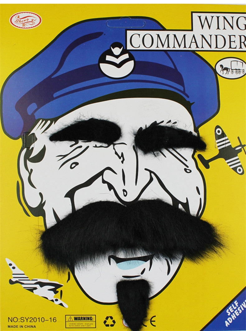 Black fake mustache disguise