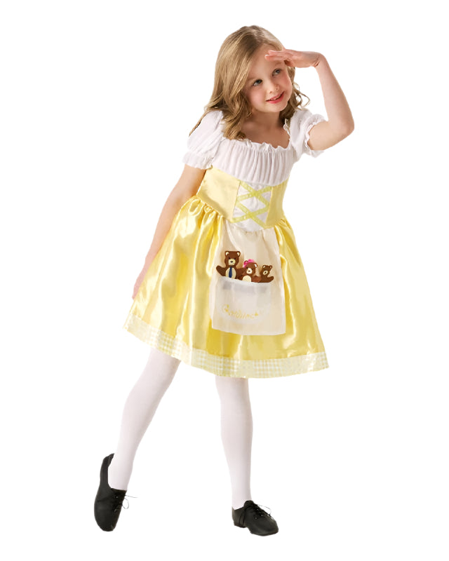 Girls Goldilocks Costume Child Book Week Day Fancy Dress Kids Three Bears Outfit