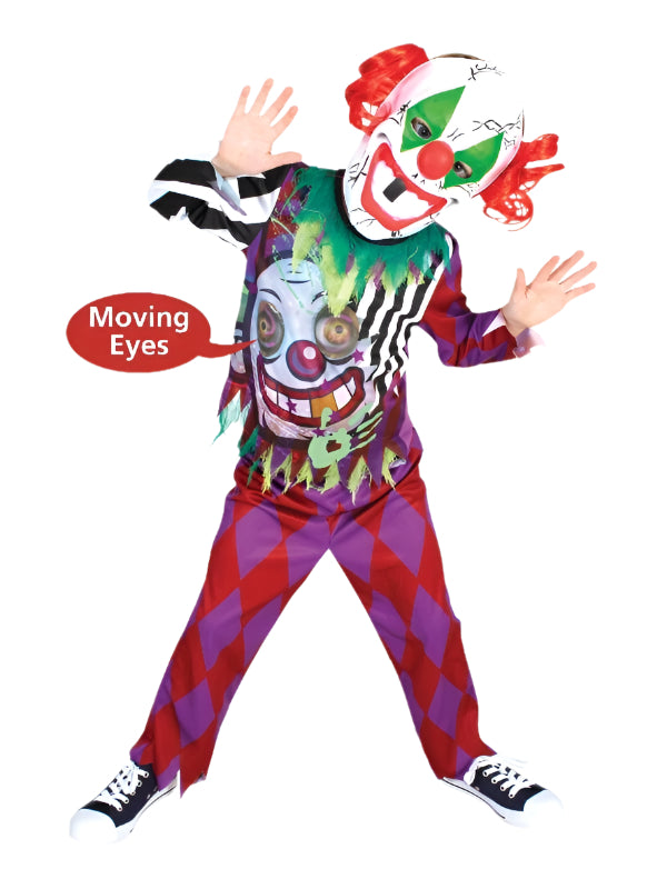 Kids Scary Clown Lenticular Circus Costume