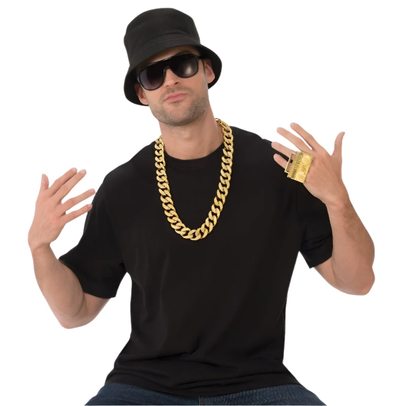 Old School Rapper Kit Gangster Chain Costume Accessory
