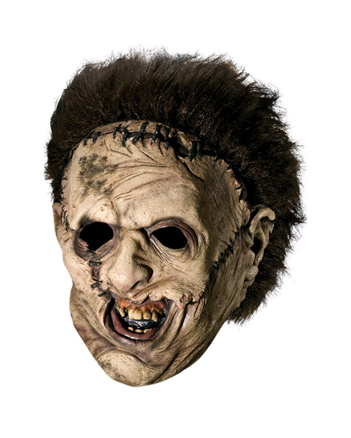 Adult Mens Leatherface 3/4 Vinyl Mask With Wig Texas Chainsaw Massacre