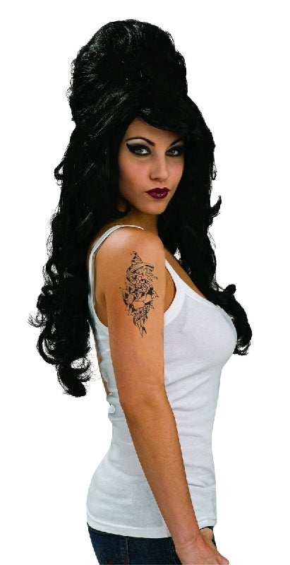 Ladies Amy Winehouse Rehab Fancy Dress 60s Costume Adult Wig