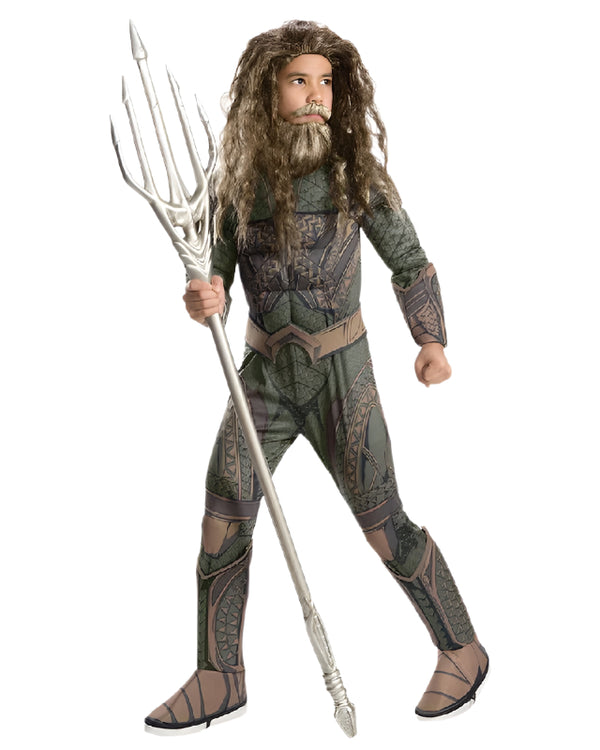 Batman vs Superman Dawn of Justice Deluxe Aquaman Boys Kids Muscle Hero Mens Costume