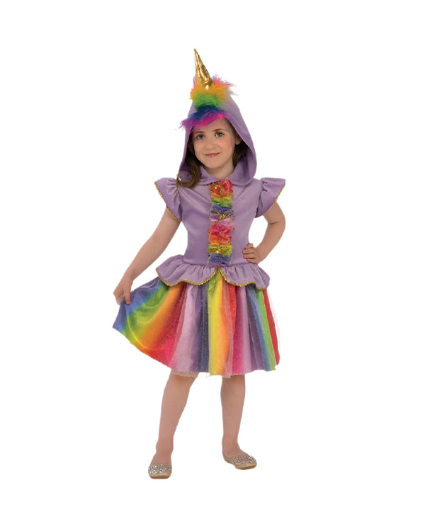 Rainbow Unicorn Girls Fancy Dress Fairy Tale Book Day Animal Kids Childs Costume