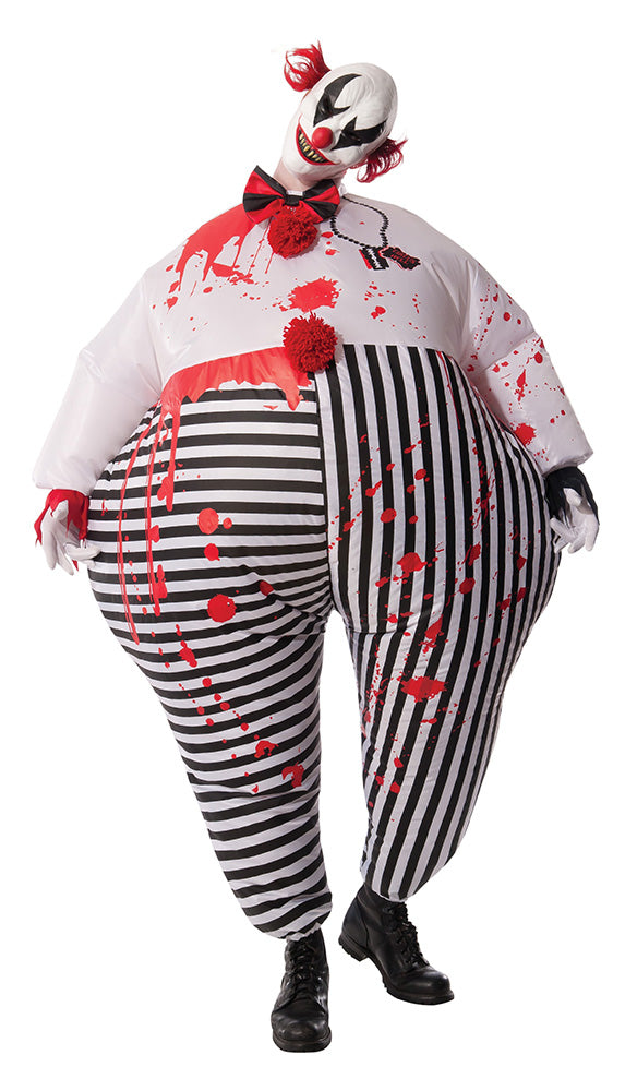 Inflatable Adult Evil Clown Man Fancy Dress Costume