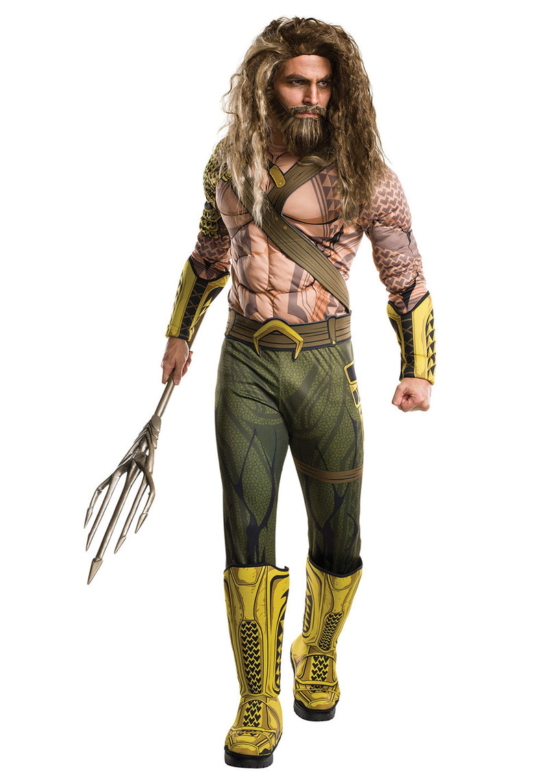 Batman vs Superman Dawn of Justice Deluxe Aquaman Muscle Hero Mens Costume