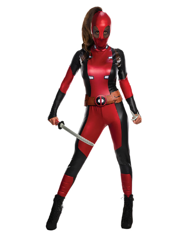 Secret Wishes Deadpool Ladies Costume Super Hero Movie Adults Womens Fancy Dress