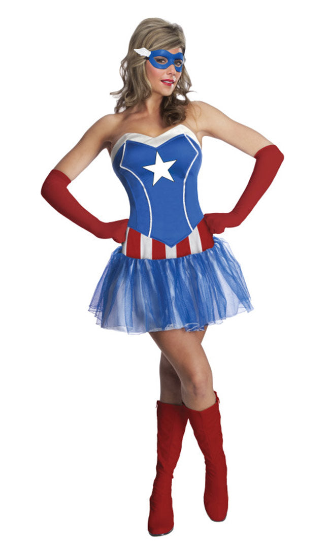 Ladiies American Captain Licensed Costume