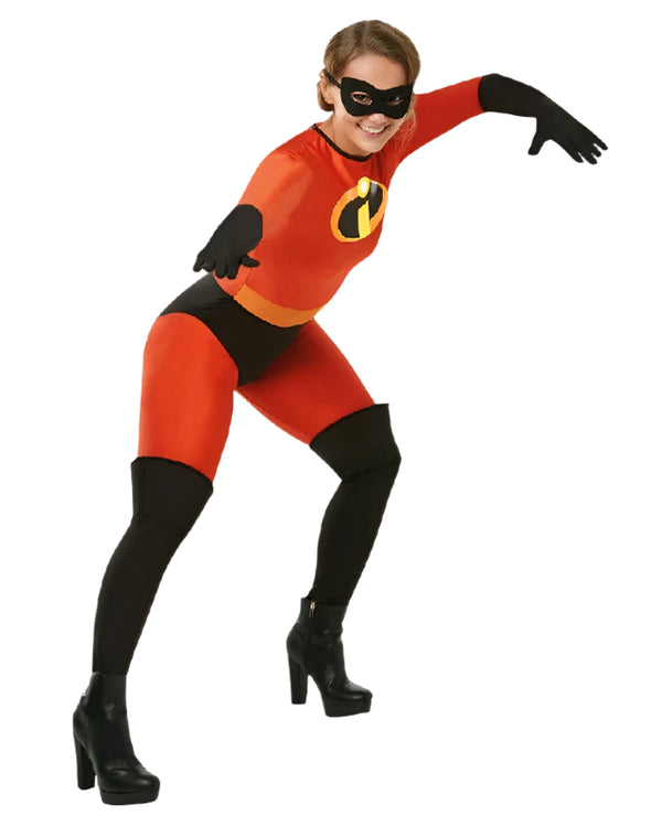 Mrs Incredible 2 Deluxe Costume Adult Ladies Disney Superhero Fancy Dress Outfit
