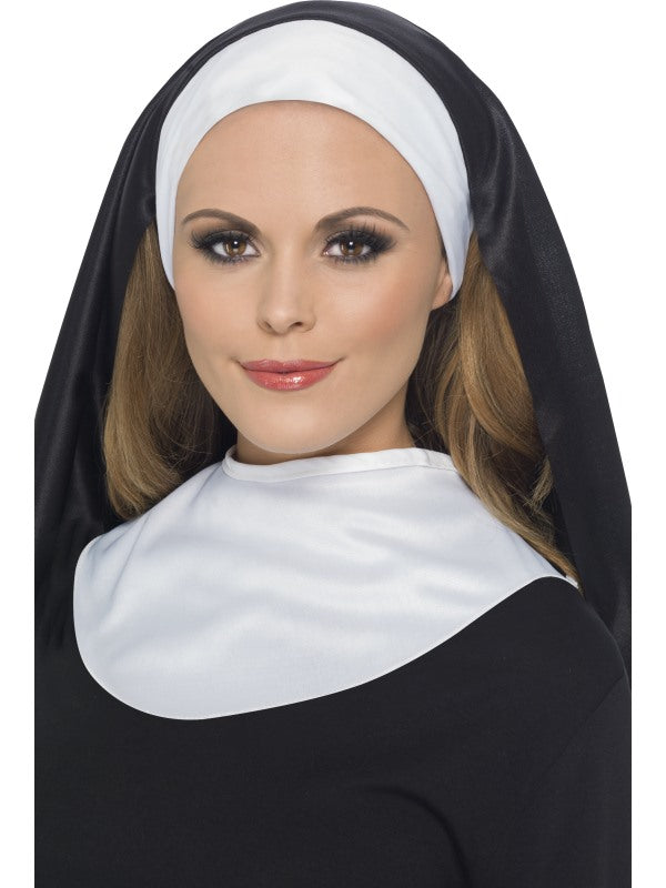 Adult Nun's Kit Headpiece Collar Saints Sinners Church Sister Costume Accessory