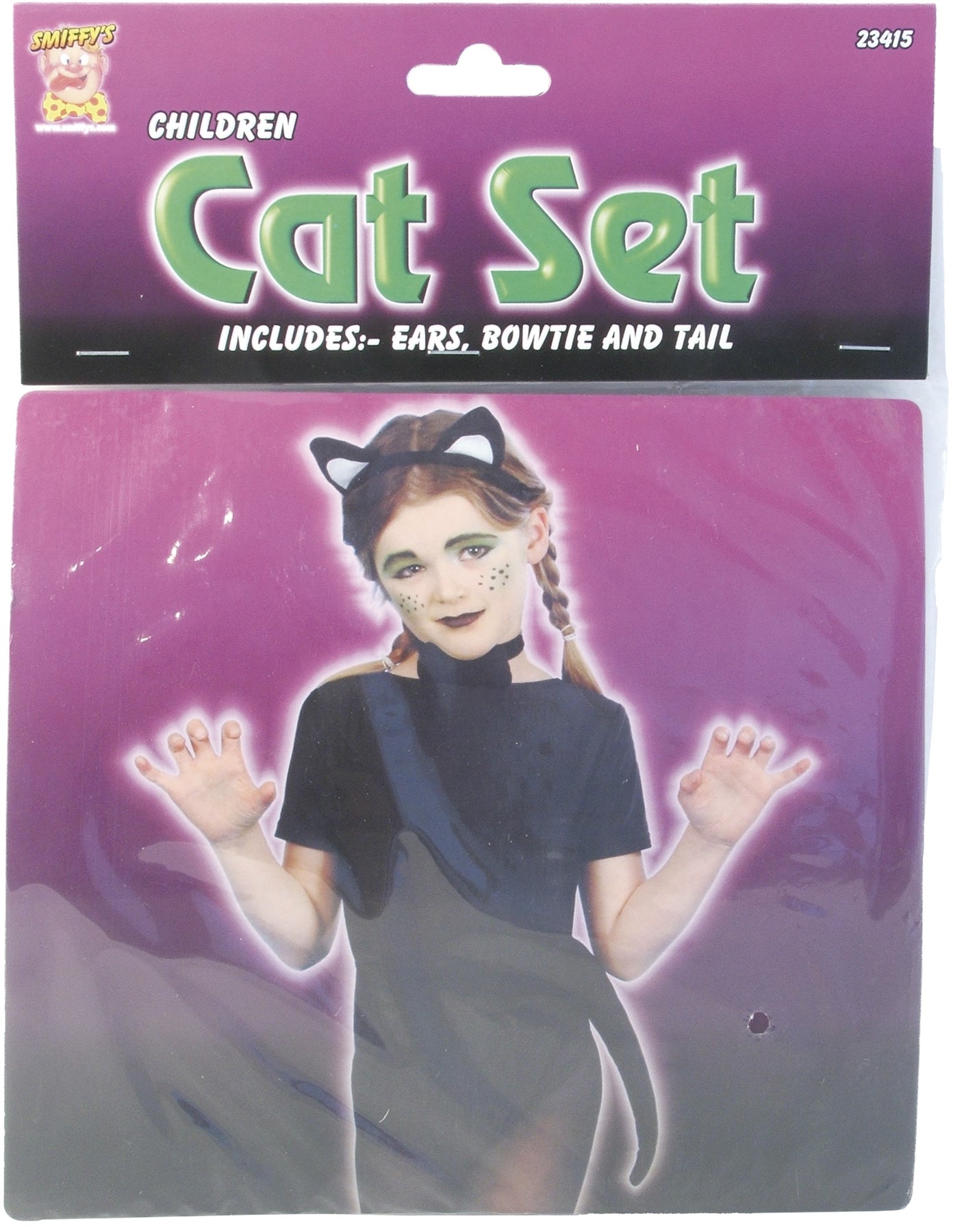 Kids Black Cat Costume Set - Ears, Bow Tie & Tail Accessories – Kids ...