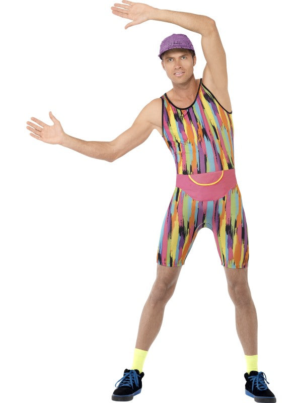 Mr Energizer 90s Retro TV Fitness Instructor Motivator Mens Costume