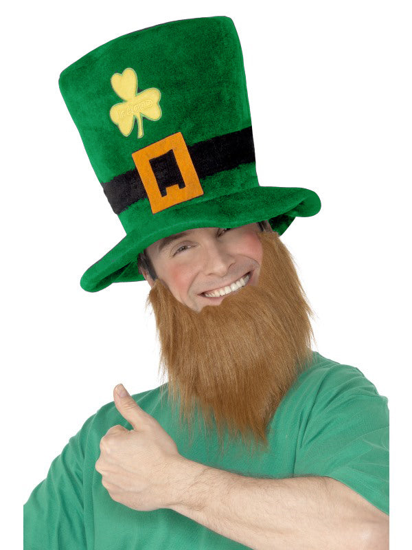 St Patricks Day Plush Leprechaun Hat with Beards