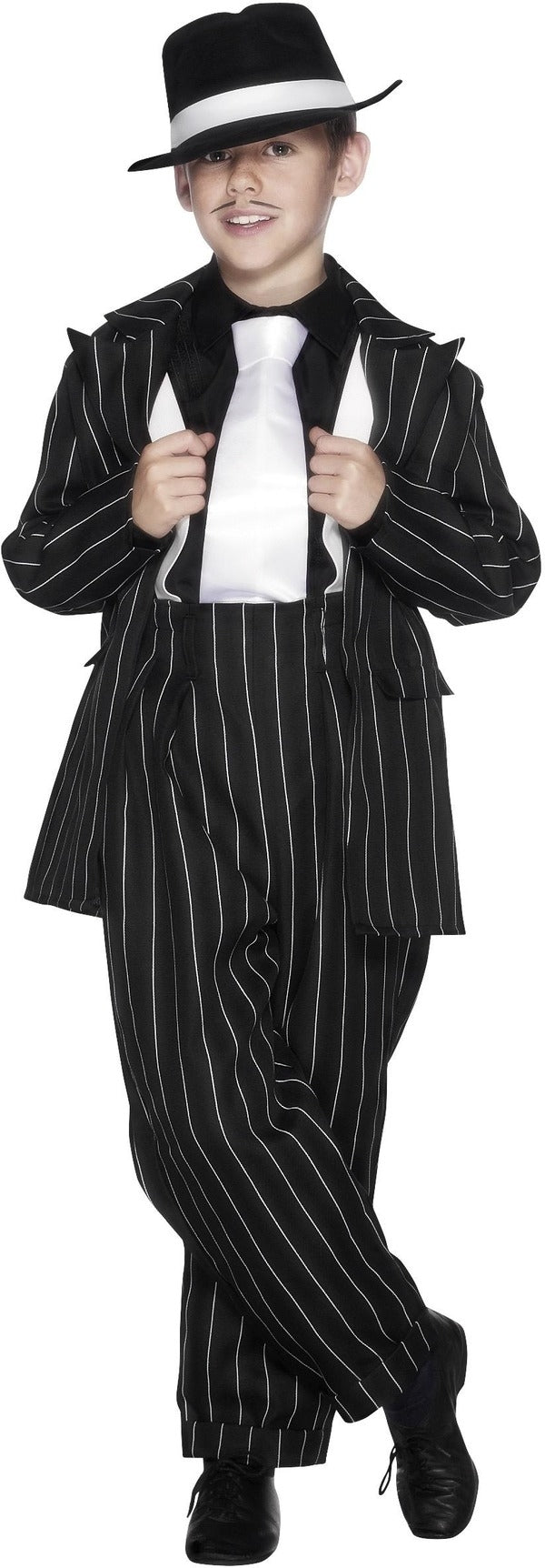 Kids Boys Gatsby Gangster Mob Mobster Costume Zoot Suit 20s Gangsta Pinstripe