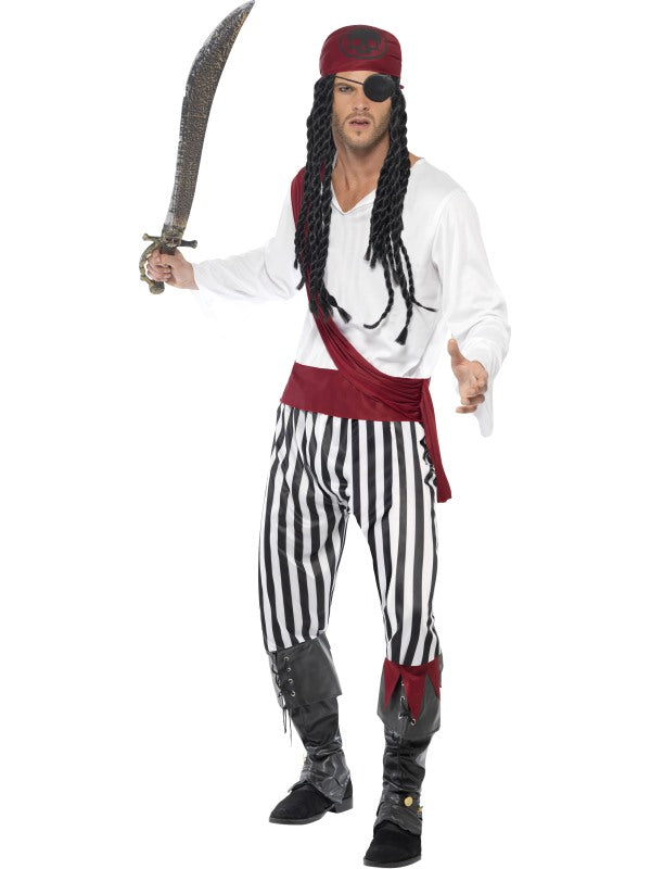 Mens Carribean Pirate Buccaneer Swashbuckler Costume