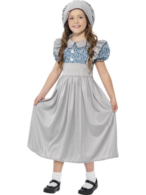 Kids Victorian Olden Day School Girl Costume Historical Book Week