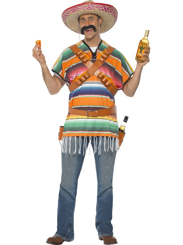 Mens Tequila Shooter Guy Mexican Funny Wild West Mexico Costume