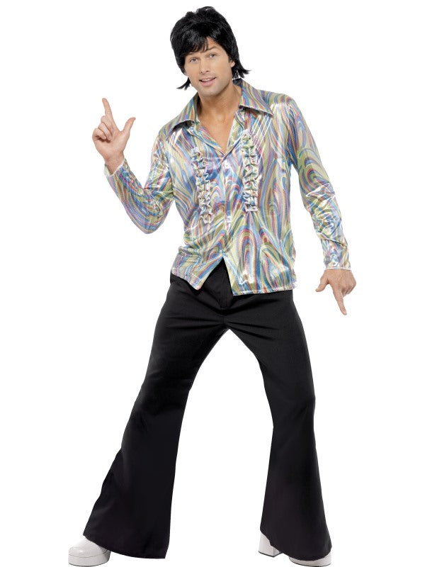 1960s 70s Hippie Disco Dancer Man Adult Mens Retro Halloween Fancy Dress Up Costume