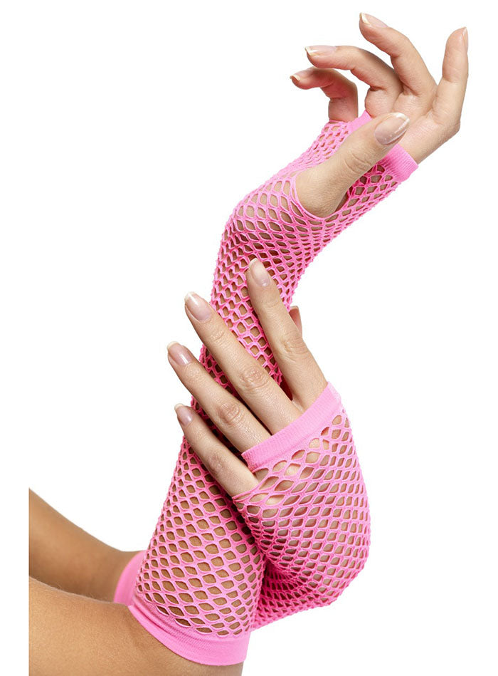 Pink Gloves Fishnet Gloves