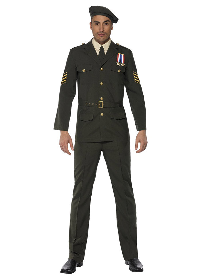 Mens Wartime Officer Army Costume