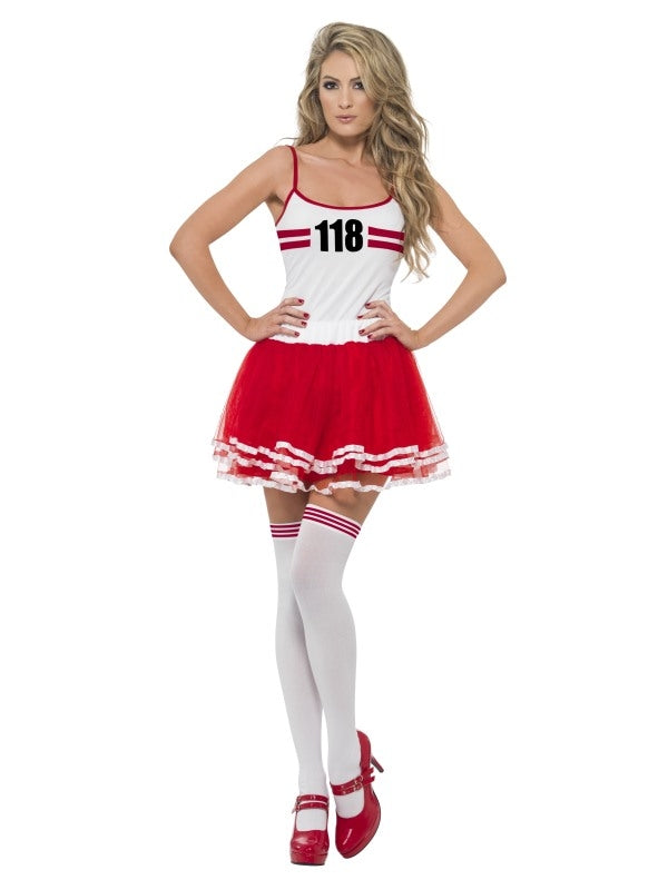 Ladies Red & white Marathon Woman Instant Costume