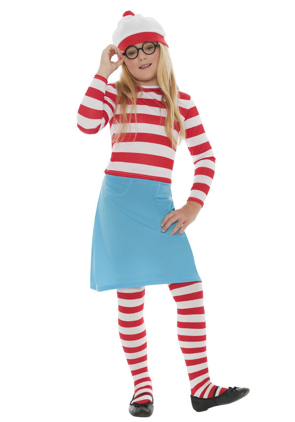 Wenda Waldo Wheres Costume Girls Kids Where's Wally Fancy Dress Book Week