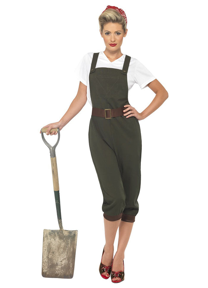 Ladies WW2 Land Girl 40s Army Costume