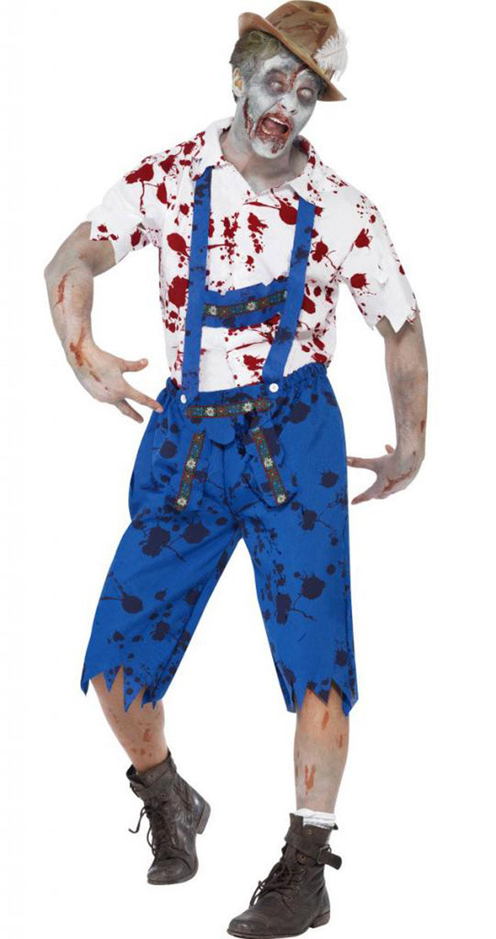 Halloween Bloody Zombie Bavarian Costume