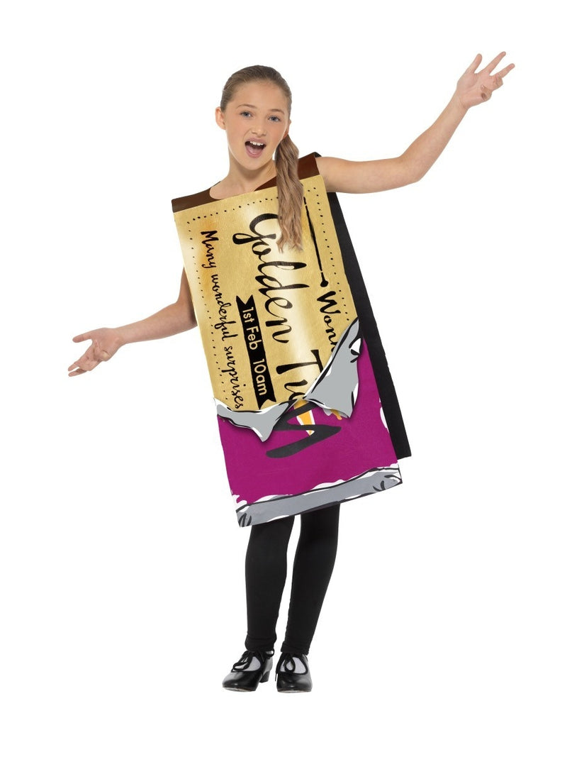 Childs Roald Dahl Winning Wonka Bar Costume Kids Charlie Chocolate Factory
