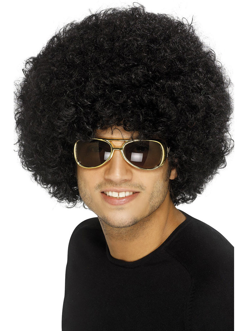 70s Funky Black Wig Adult Afro 80s Disco Party Curly Wig
