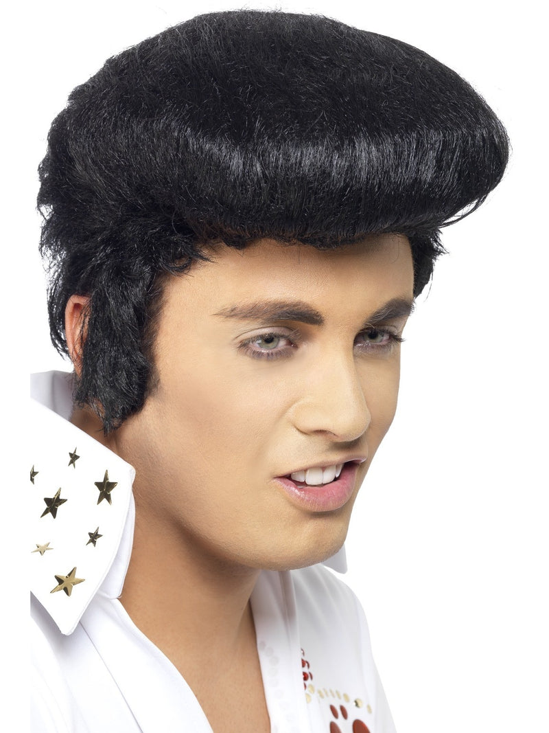 Rock Star Elvis Presley Las Vegas Wig Black Hair Piece
