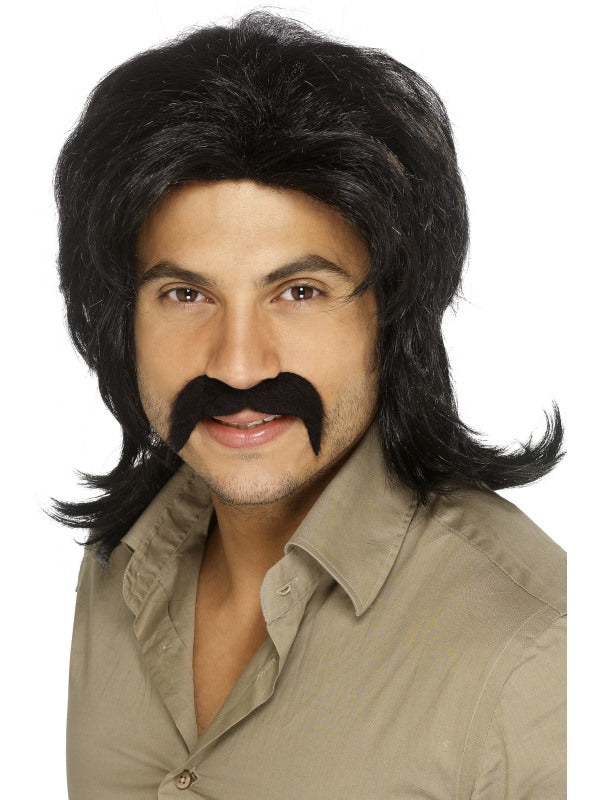 Black 70's 70s Retro Wig Disco Diva Stag Do Party Fancy Dress Fringed