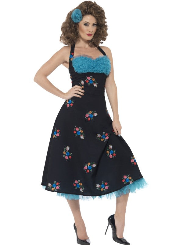 Ladies Grease Costume Adults Cha Cha Digregorio Fancy Dress Womens 1950s 50s Outfit
