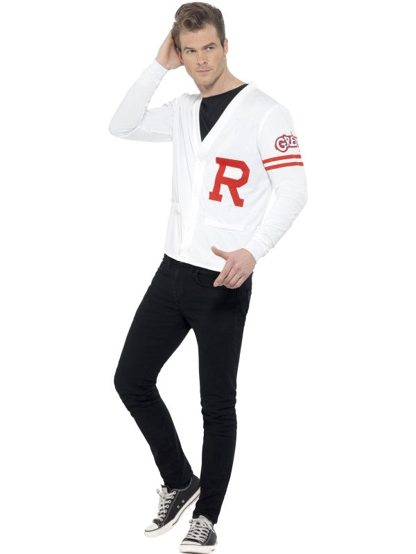 Mens Rydell Prep Costume 1950s Grease Fancy Dress School Jock 50s Jumper