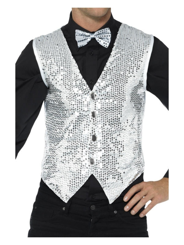 Silver Sequin Waistcoat Show Costume