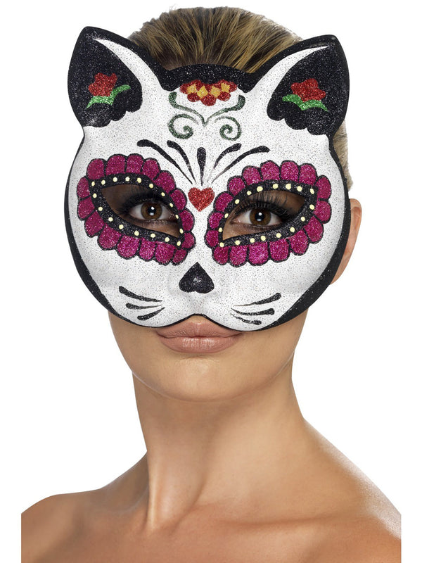 Sugar Skull Cat Glitter Eyemask mask