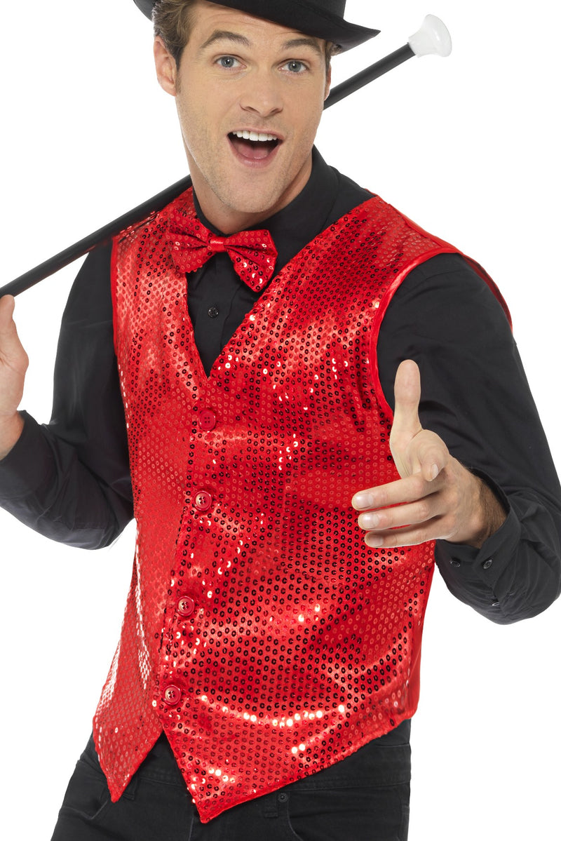 Adult Sequin Vest Waistcoat Dance Party Show Costume