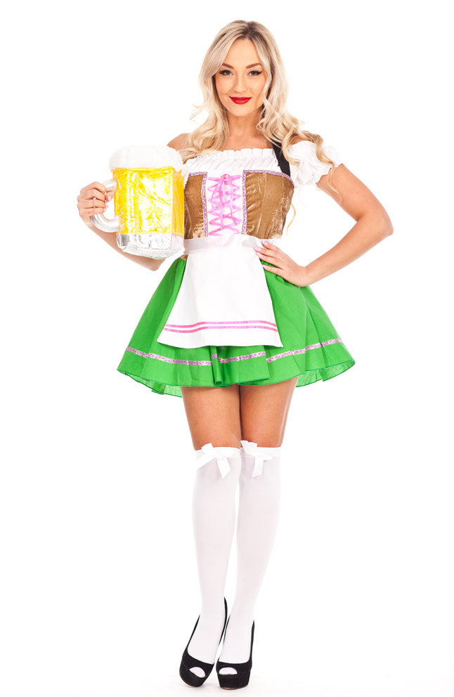Ladies Beer Maid Wench Costume Oktoberfest Gretchen German Fancy Dress Halloween
