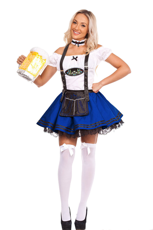 Ladies Blue Oktoberfest Beer Maid Costume