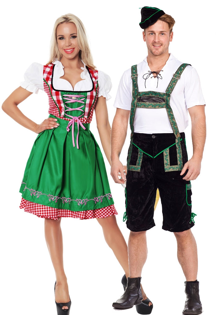 Green Couple Oktoberfest Vintage Costume