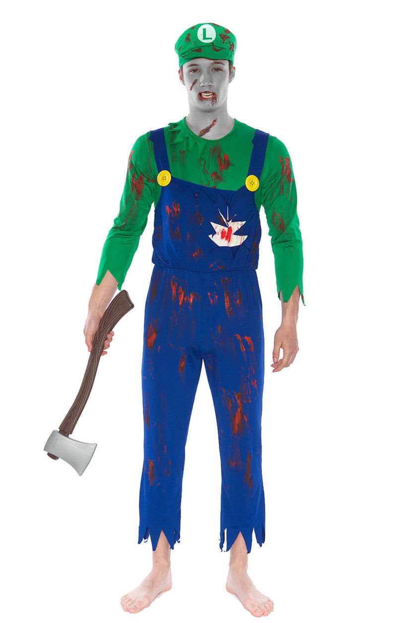 Adult Zombie Bloody Super Mario Luigi  Costume