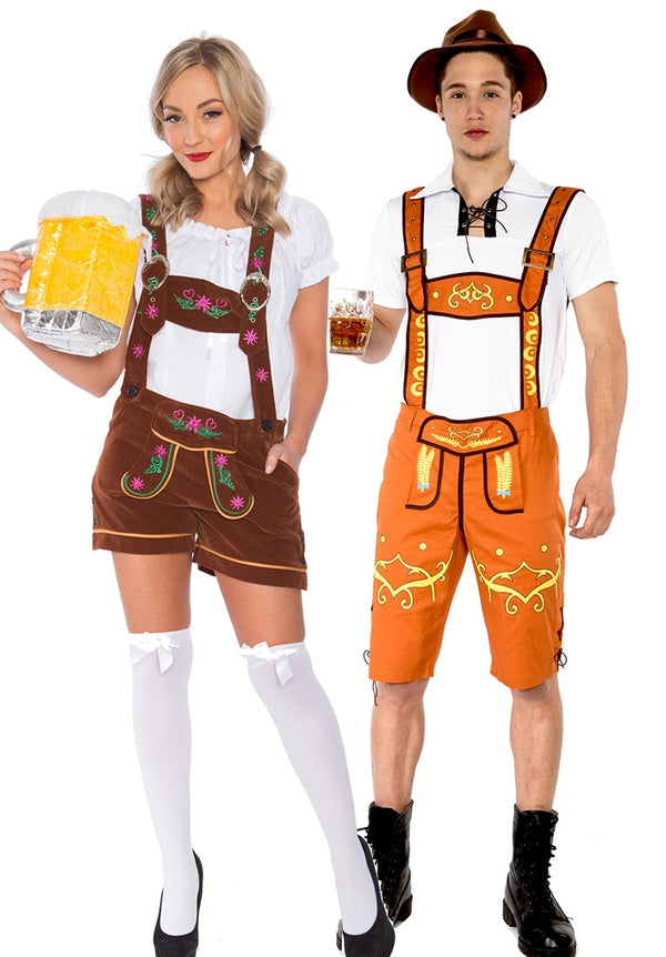 Couple Lederhosen Traditional Costume