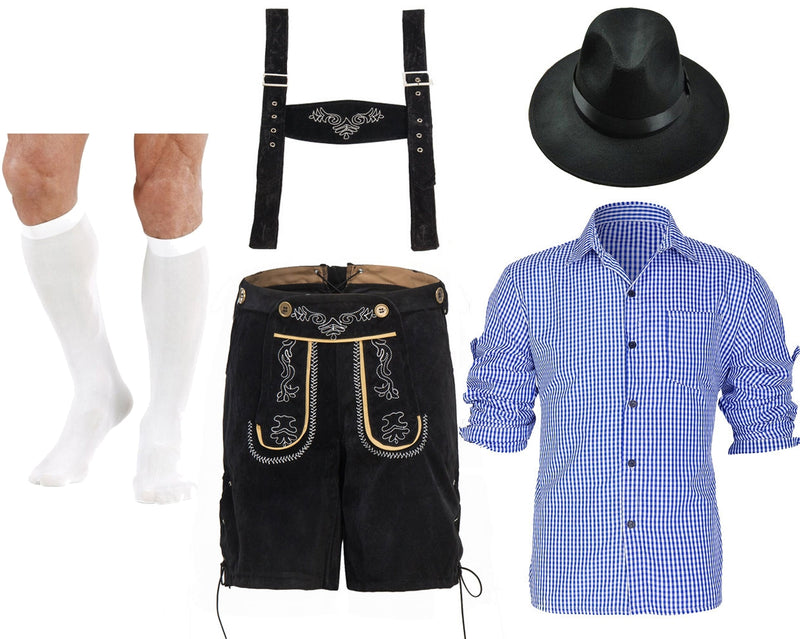 Mens Lederhosen Oktoberfest German Fancy Costume
