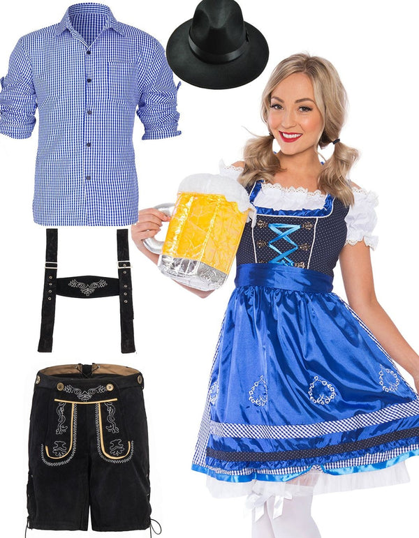 Couples Oktoberfest Beer Maid Dirndl German Costume