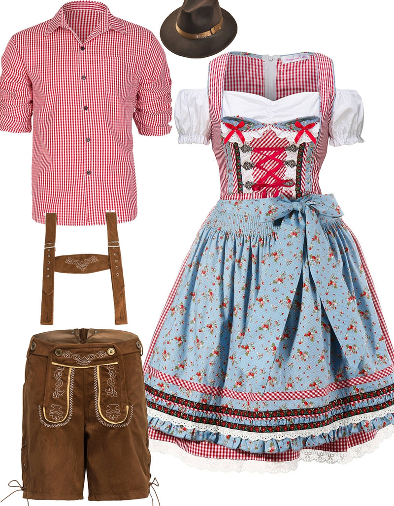 Couples Lederhosen Oktoberfest Beer Garden Costume