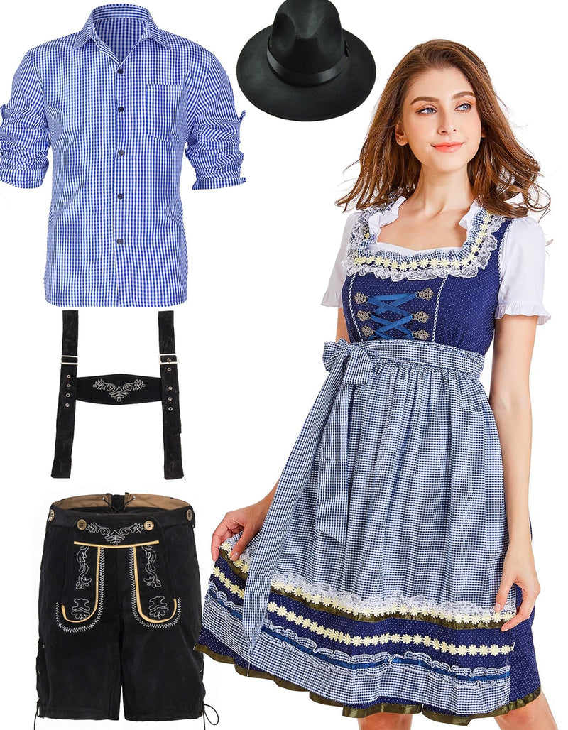 Couple Oktoberfest Beer Maid Wench Costume