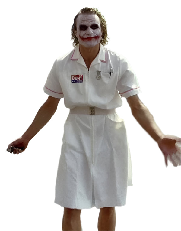 Mens Twisted Joker Nurse Fancy Dress Costume