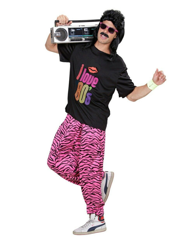 Mens Love 80s Rock Star Costume Top + Pants